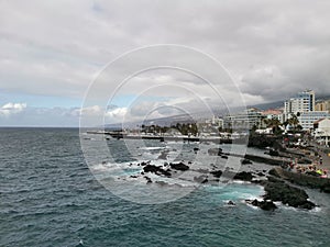 Reefs on the Martianez coast of Puerto de la Cruz in Tenerife, Canary Islands