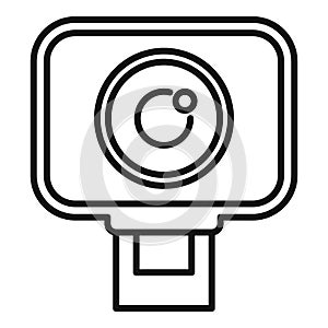 Reel cinema camera icon outline vector. Video camcorder