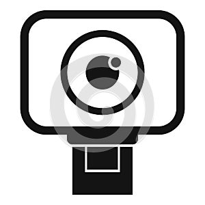 Reel cinema camera icon simple vector. Video camcorder