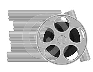 reel with cinema film stock vector illustration