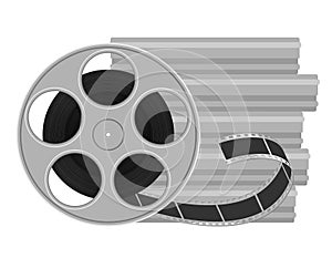 reel with cinema film stock vector illustration