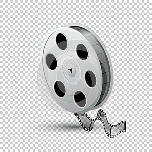 Reel of film, tape, bobina, realistic vector isolated on light background photo