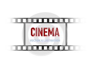 Reel of film, tape, bobina, realistic vector isolated on light background photo