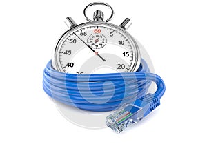 Reel of network cable with stopwatch