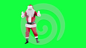 Reeling drunk Santa Claus chroma key (green screen)