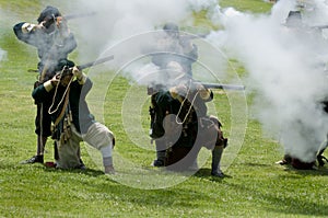 Reenactors firing