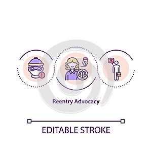 Reentry advocacy concept icon photo