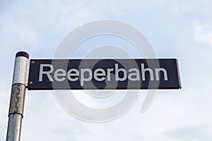 Reeperbahn sign in Hamburg