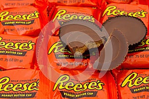 Reeses Peanut Butter Cup Candy Background