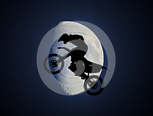 Reestyle motorcross in the moonlight