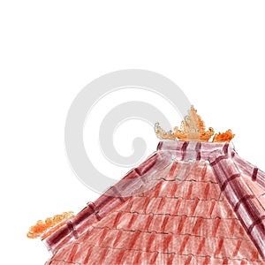 ref roof tile golden ornament