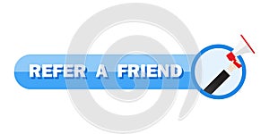 Refer a friend  illustration concept, people shout on megaphone with refer a friend word, , can use for, landing page,