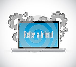 refer a friend industrial tech sign concept