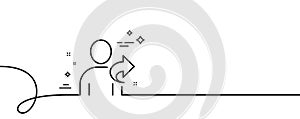 Refer a friend line icon. Share sign. Continuous line with curl. Vector