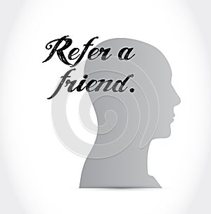 refer a friend mind sign concept illustration