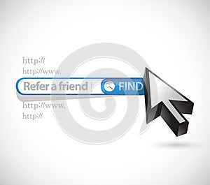 refer a friend search bar sign concept