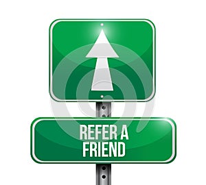 refer a friend street sign concept