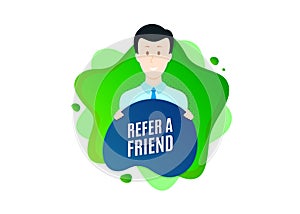 Refer a friend symbol. Referral program sign. Vector