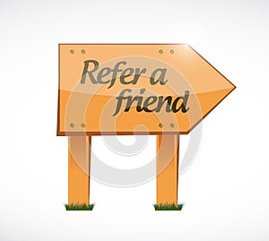 refer a friend wood sign concept