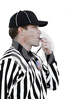 Referee Blowing the Whistle