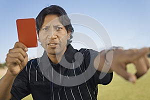 Referee Holding Red Card