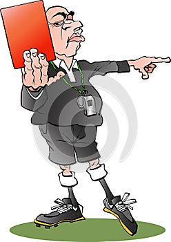 Referee with a red card