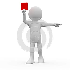 Referee showing red card