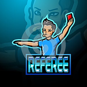 Referee showing red card esport logo