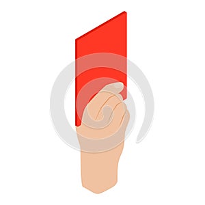 Referee showing red card isometric 3d icon