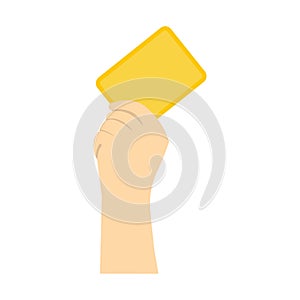 Referee showing yellow card flat icon