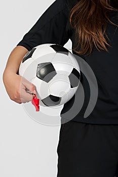 Referee with a soccer ball