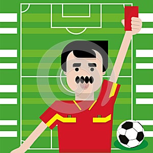 Referee on a soccer field Vector
