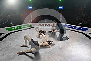 Referee is stopping mma fight after the submission move photo