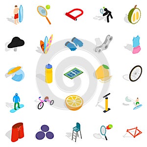 Refereeing icons set, isometric style