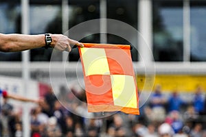 Referees assistant and flag