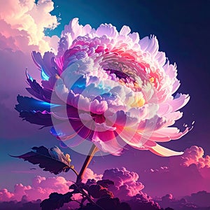 A highly stylized close up of a single chrysanthemum flower. Reference Image