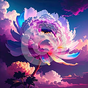 A highly stylized close up of a single chrysanthemum flower. Reference Image