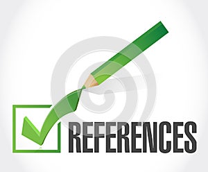 references check mark sign concept