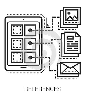 References line icons.