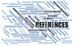 References - word cloud / wordcloud with terms about recruiting