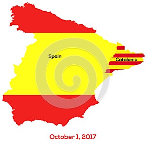 Referendum Spain - Catalonia. Vector illustration