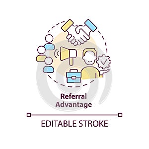 Referral advantage program concept icon