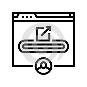 referral code line icon vector illustration