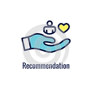 Referral Job Reference Icon with recommendations, performance review, etc ideas