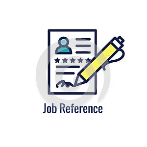 Referral Job Reference Icon with recommendations, performance review, etc ideas