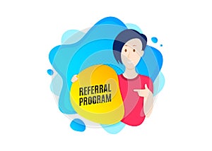 Referral program symbol. Refer a friend sign. Vector