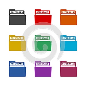 Referrals folder symbol color set isolated on white background