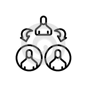 Black line icon for Refers, referral and boss photo