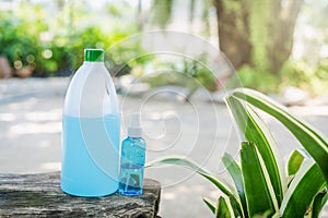 Refill alcohol bottle contained in a gallon