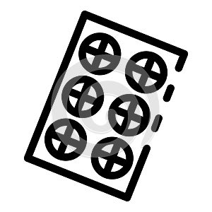 Refill pill package icon, outline style